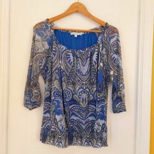 ✅ Bundle 3 Tops for $10 - Cleo Petites Patterned Blouse 3/4 Sleeves - Size L